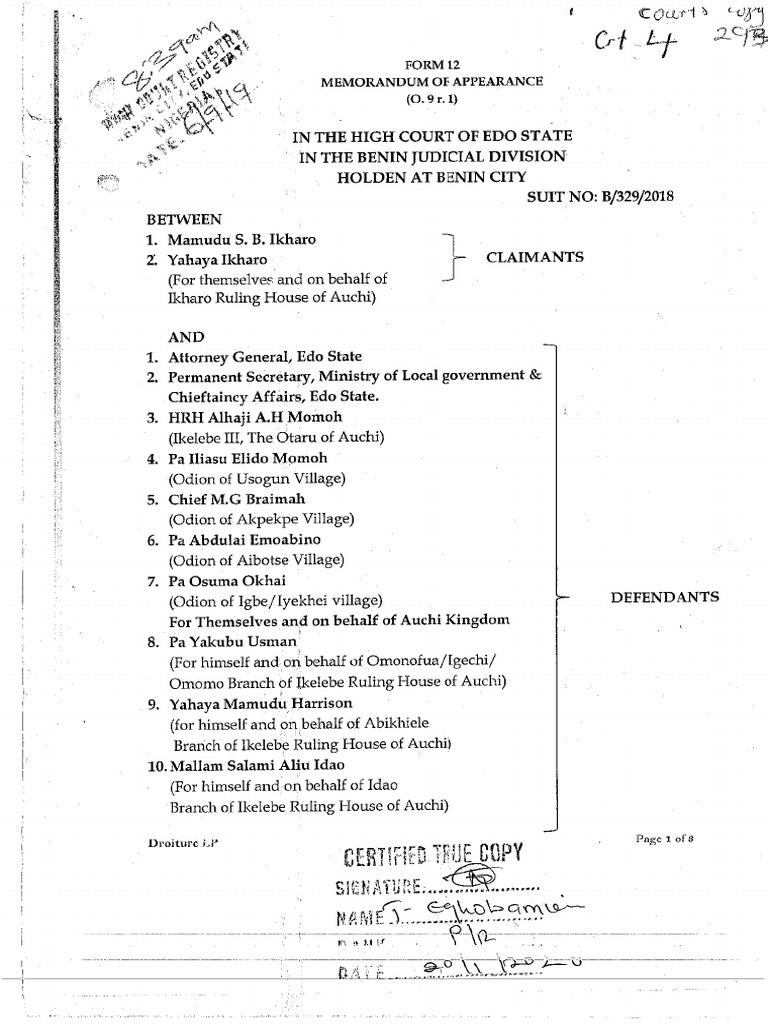 3rd To 7th Defendants Statement of Defence | PDF
