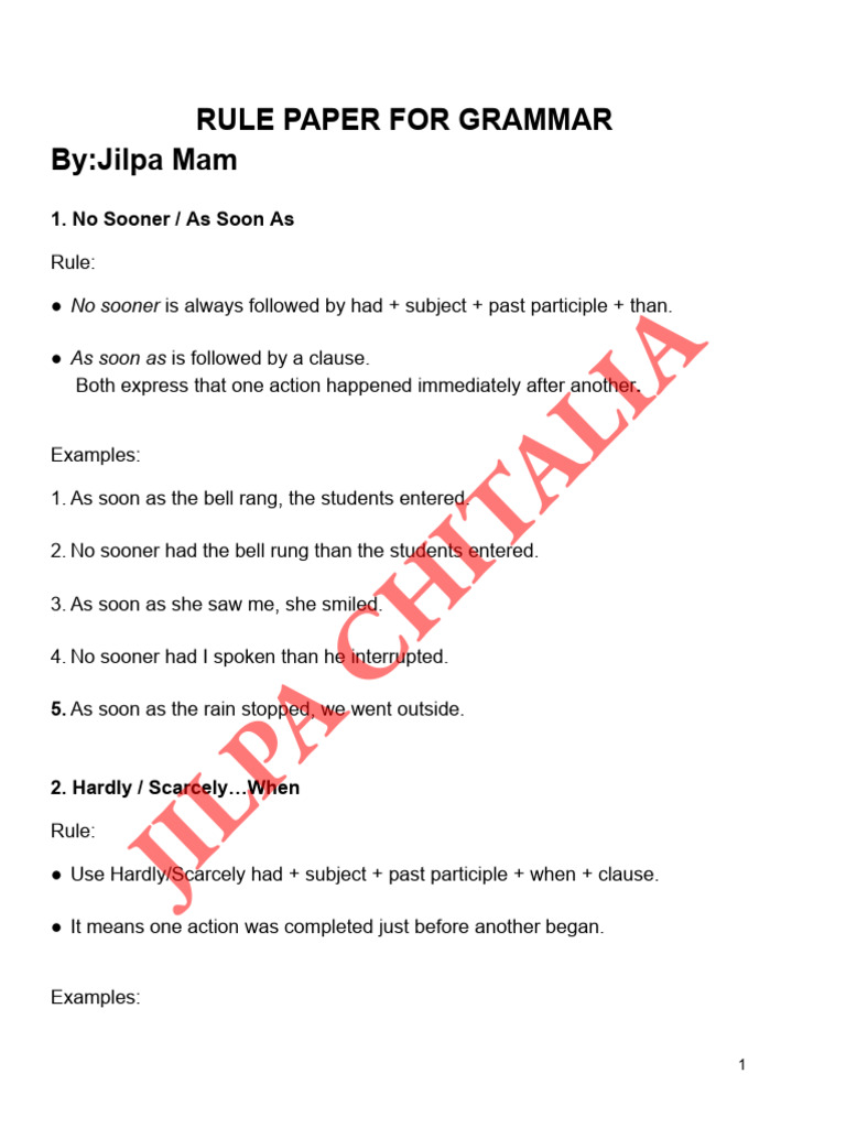 40597rule Paper For Grammar | PDF | Verb | Linguistics