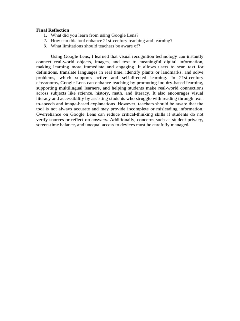 Final Reflection | PDF