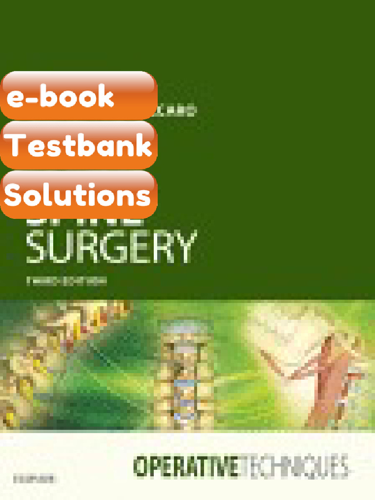 Operative Techniques Spine Surgery Volume in Operative Techniques 3rd ...