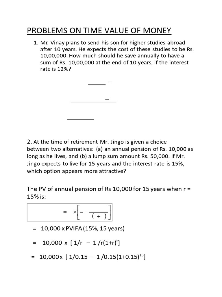 Solutions - Problems On TVM - Students | PDF | Present Value | Interest