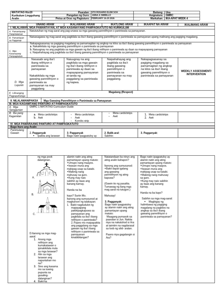 LE - GMRC - 1 - Q4 - Week 4 | PDF