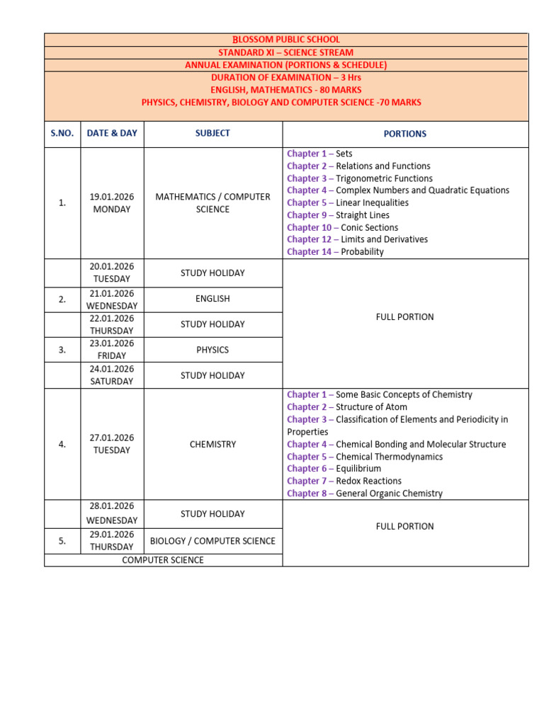 11 Annual Exam Science Stream 25-26 | PDF | Chemistry | Physics
