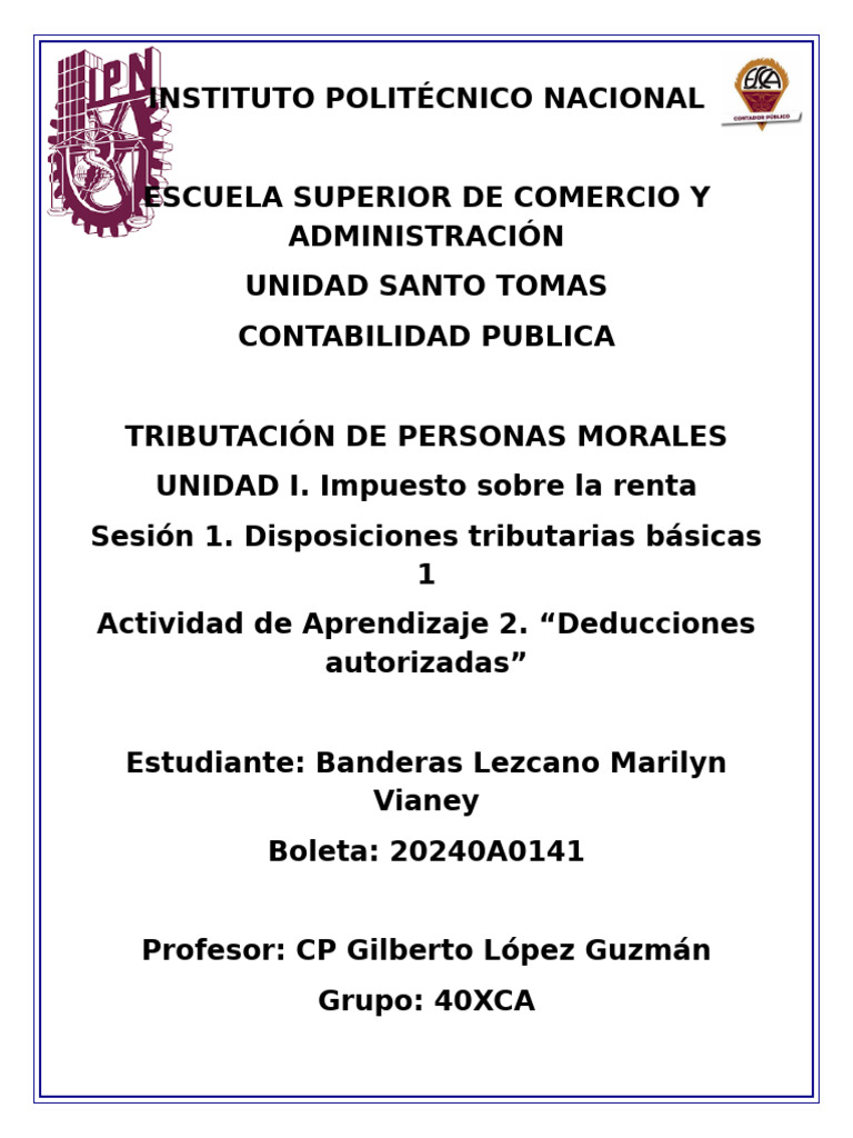 ACTIVIDAD 2 | PDF | Impuesto sobre la renta | Impuestos