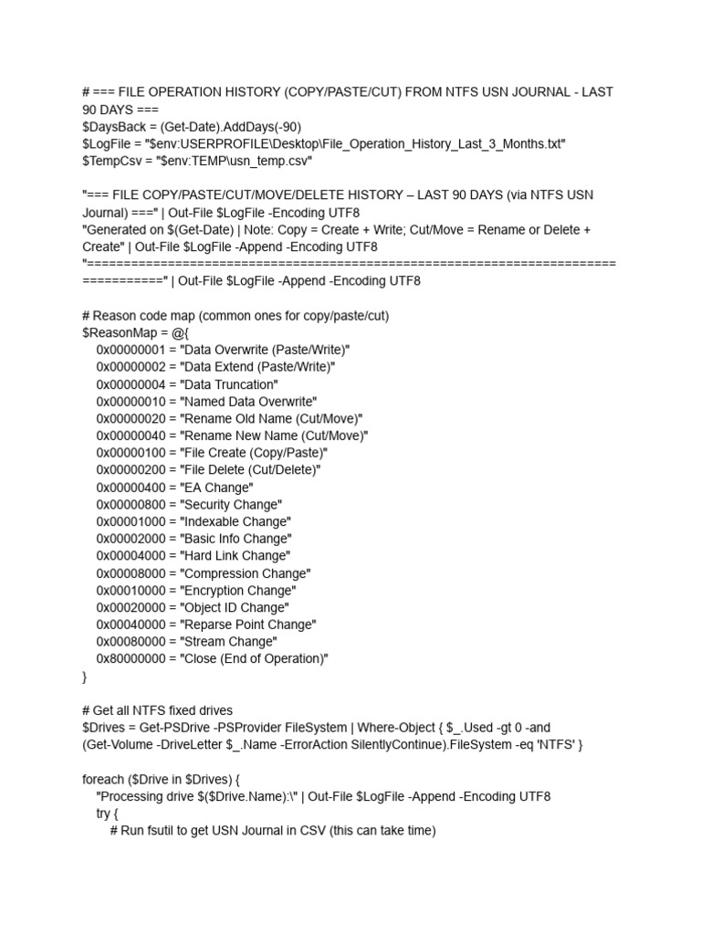 # File Operation History (Copy-Paste-Cut) From NTFS Usn Journal - Last ...