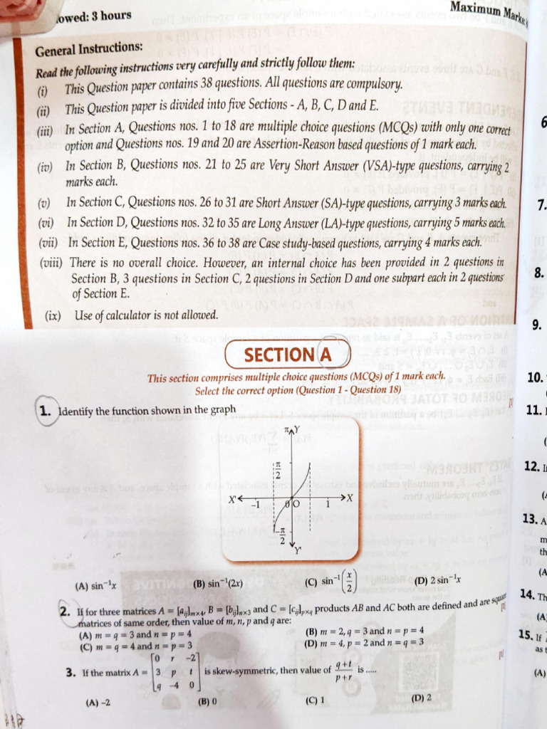 Maths Sample Paper | PDF