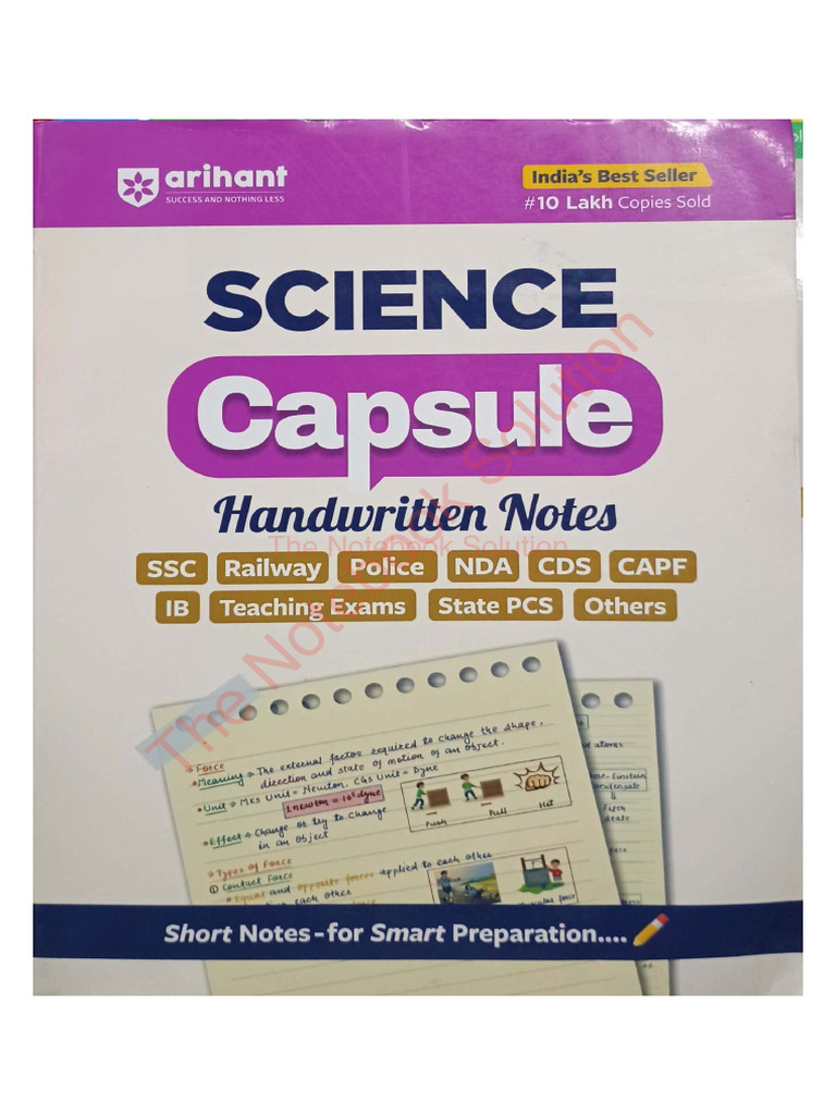 Science English Medium Arihant Capsule Handwritten Notes 1 | PDF