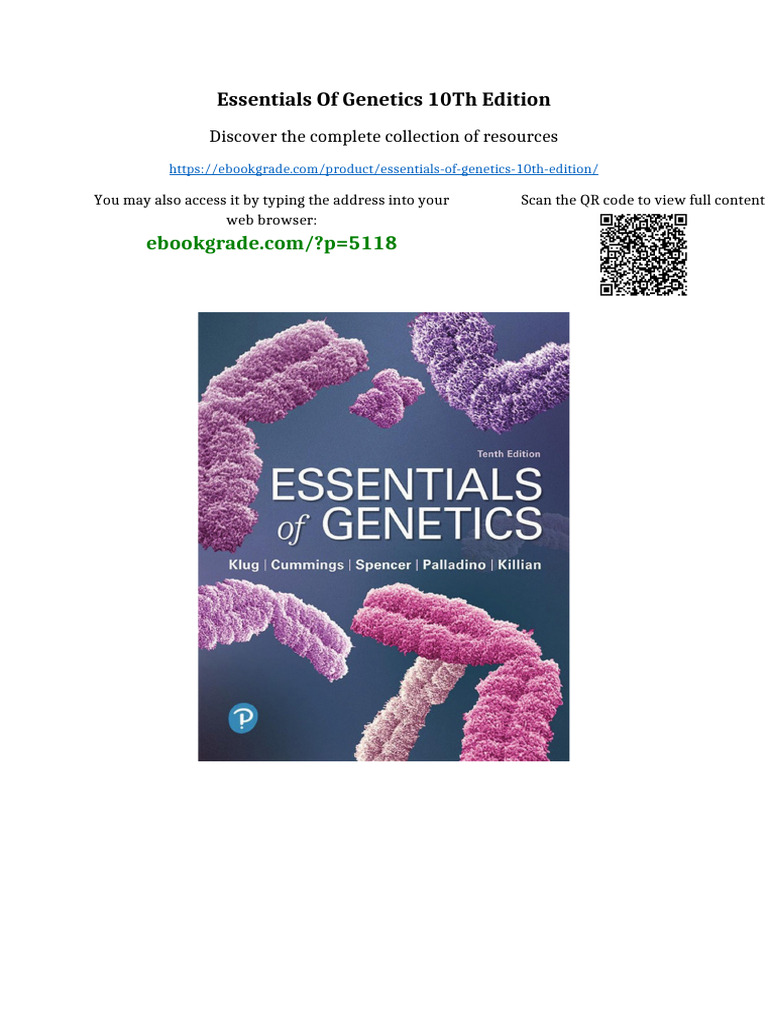 Essentials of Genetics 10th Edition Latest PDF 2025 | PDF ...