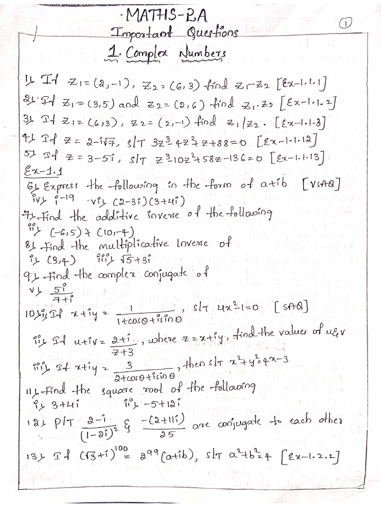 IPE Maths 2A IMP Questions | PDF