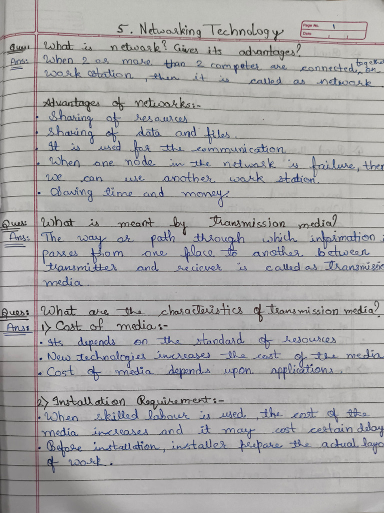 Networking Technology Handwritten | PDF