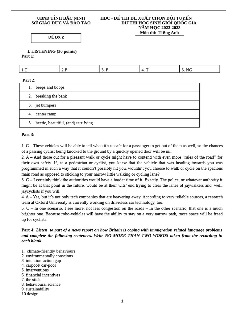 HDC de 2 CH N DTQG 2022 2023 1 | PDF | Vocabulary | Word