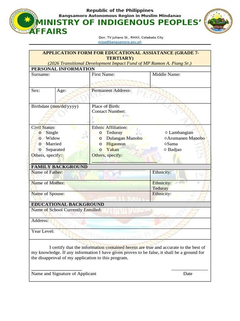 Ministry of Indigenous Peoples' Affairs | PDF