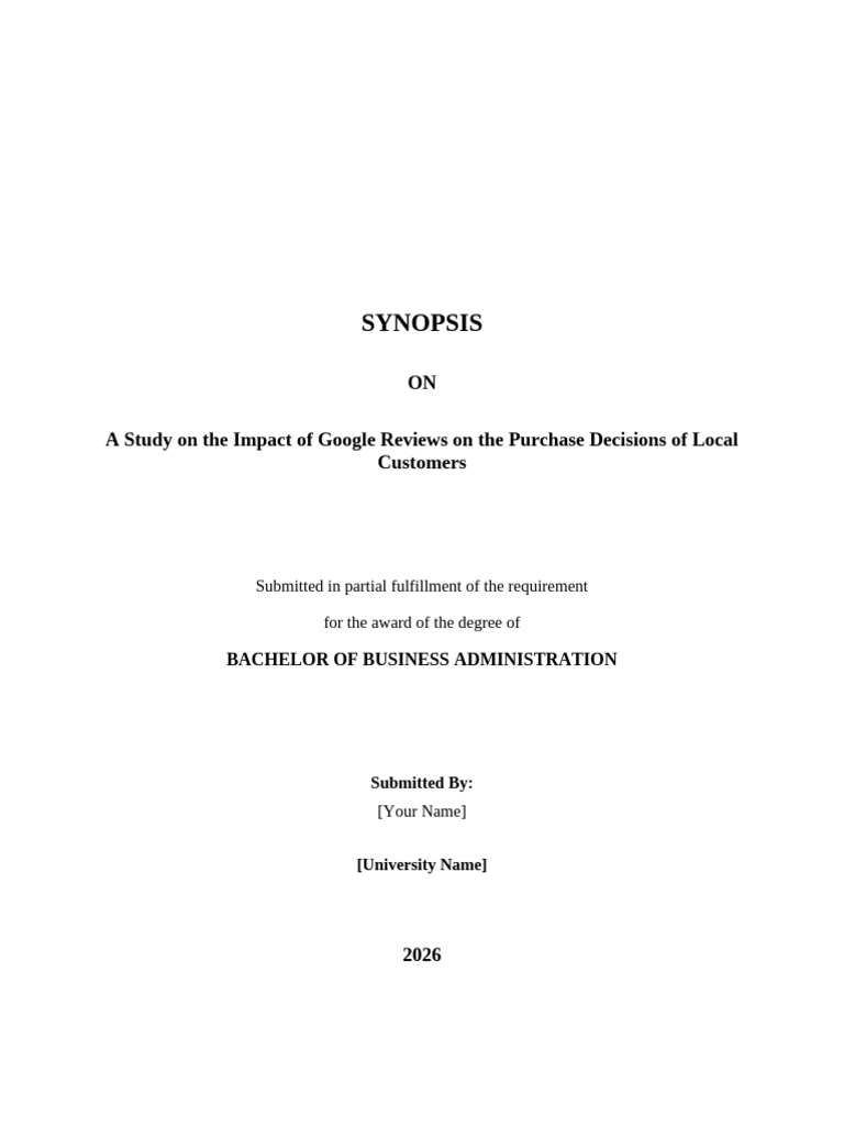 BBA Synopsis Google Reviews Updated | PDF | Consumer Behaviour ...