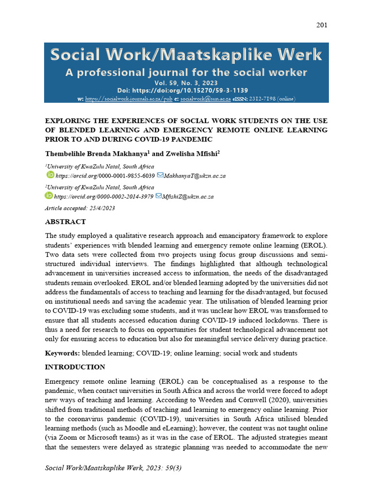 N.exploring The Experiences of Social Work Students | PDF | Social Work ...