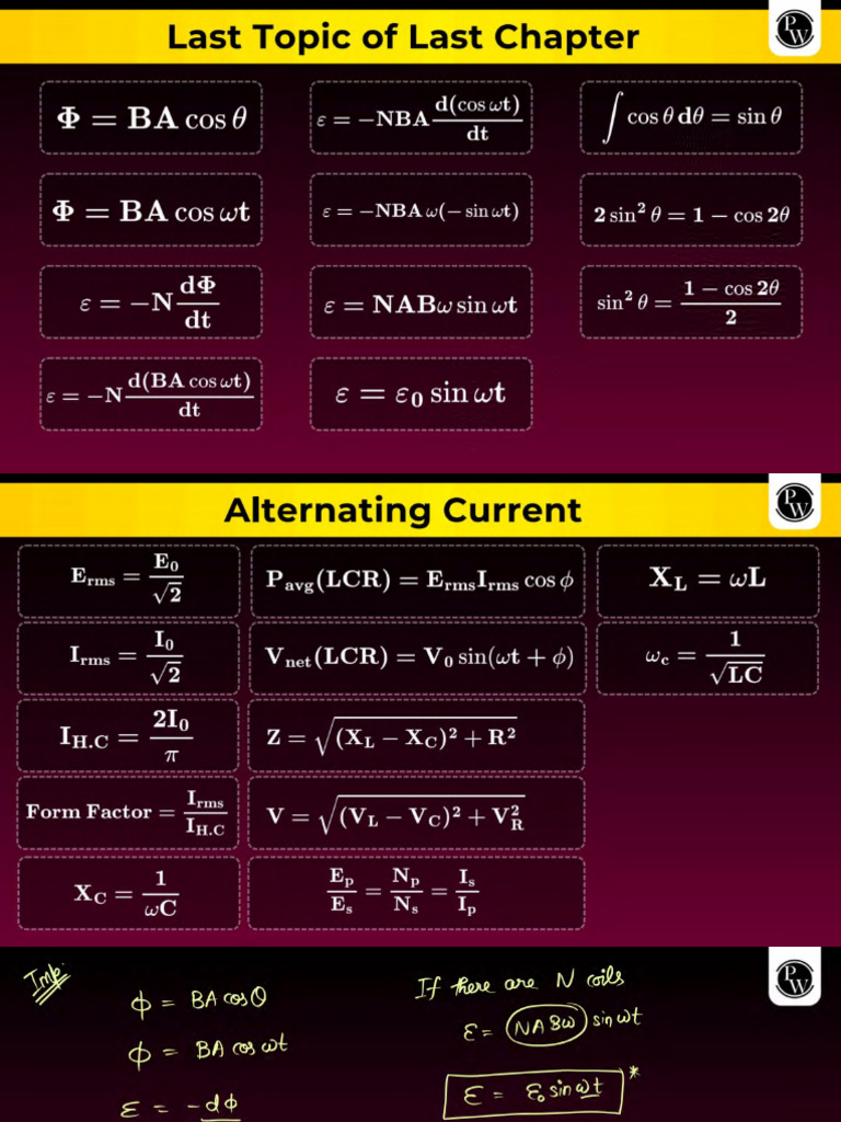 Alternating Current - Class Notes | PDF