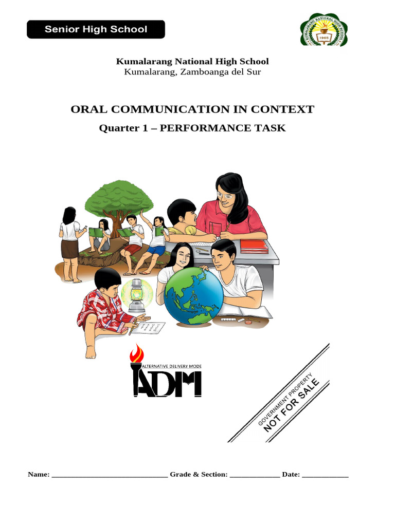 Quarter 1 Performance Task | PDF | Question | Communication