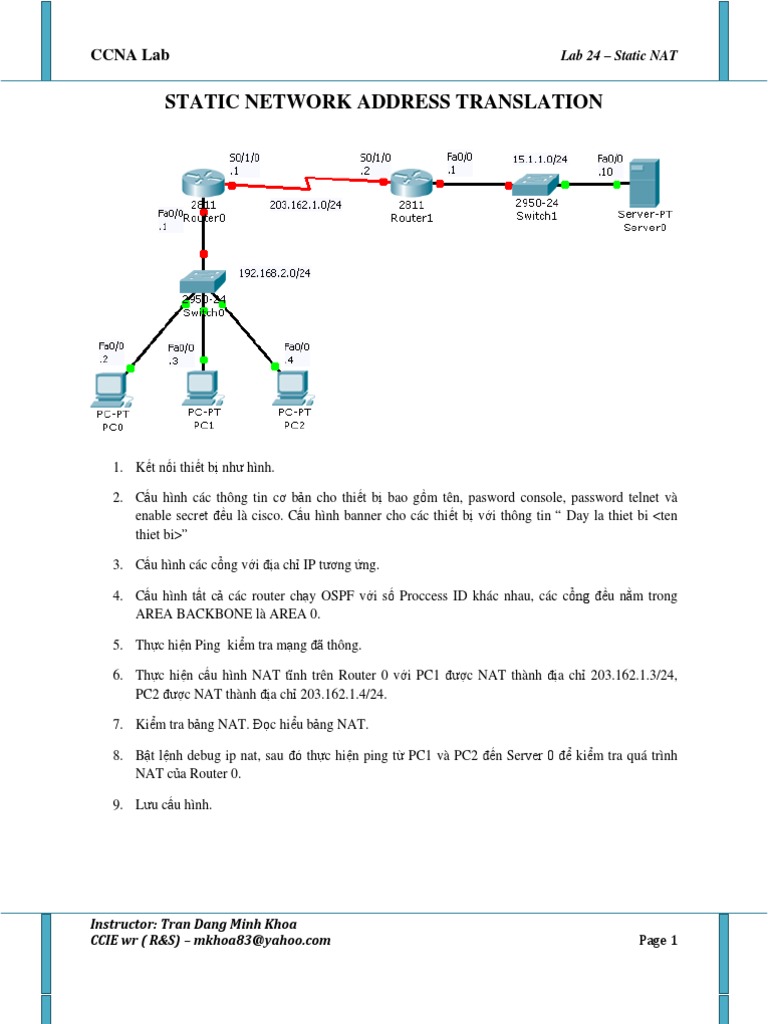 Lab 24 - Static NAT | PDF