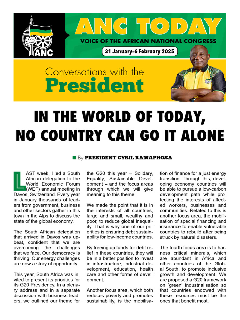 ANC Today 31 January 2025 | PDF | World Economic Forum | African ...
