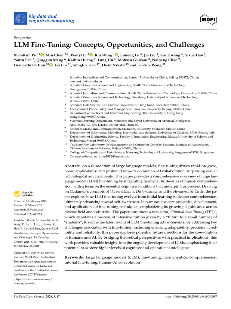 LLM Fine-Tuning Concepts Opportunities and Challen | PDF | Cognition ...