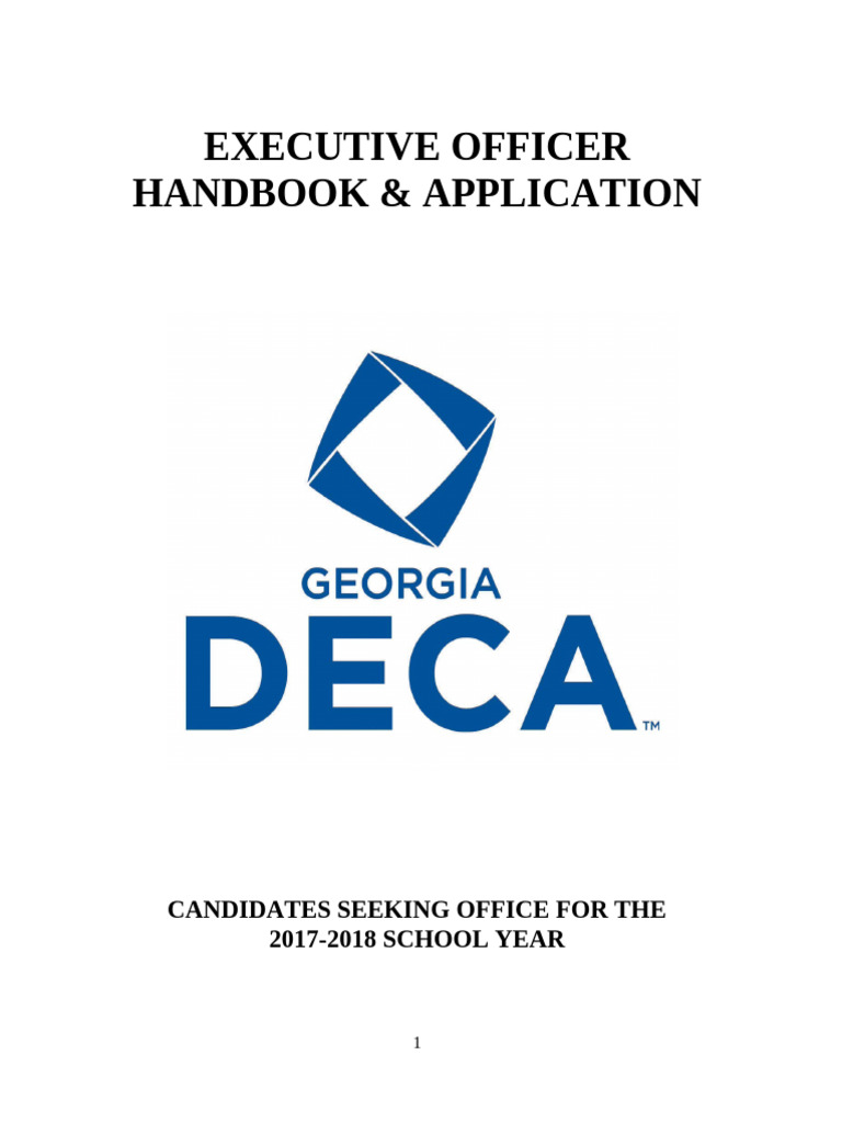 2017-2018 Executive Officer Handbook | PDF | Leadership