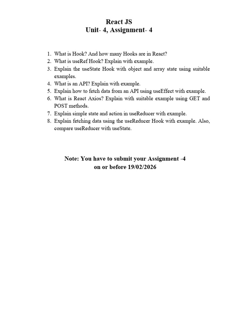 React Assignment 4 | PDF
