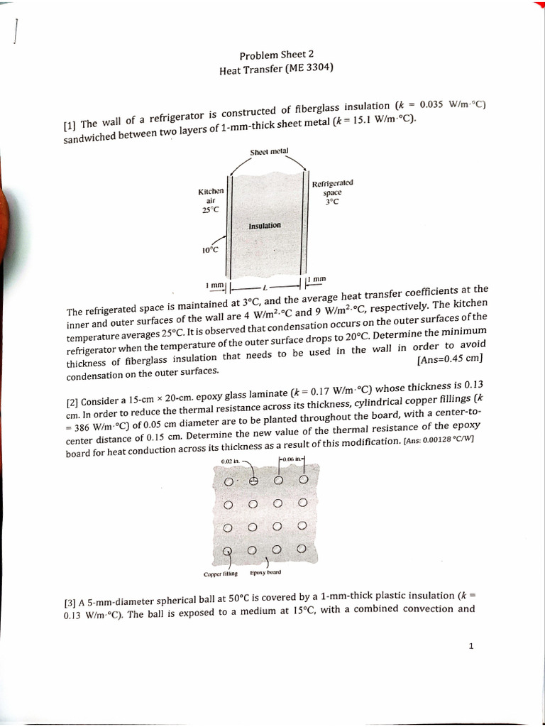 Heat Transfer Example Questions | PDF
