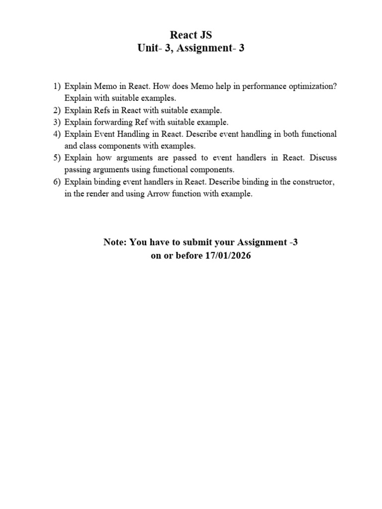 React Assignment 3 | PDF