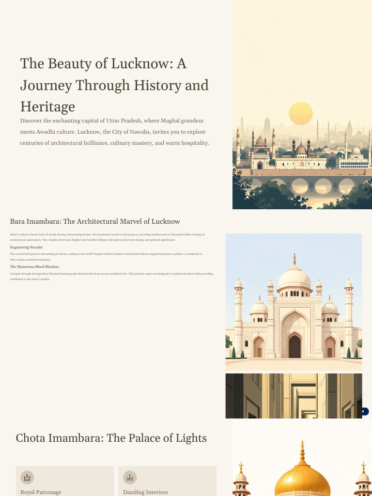 The Beauty of Lucknow - A Journey Through History and Heritage | PDF