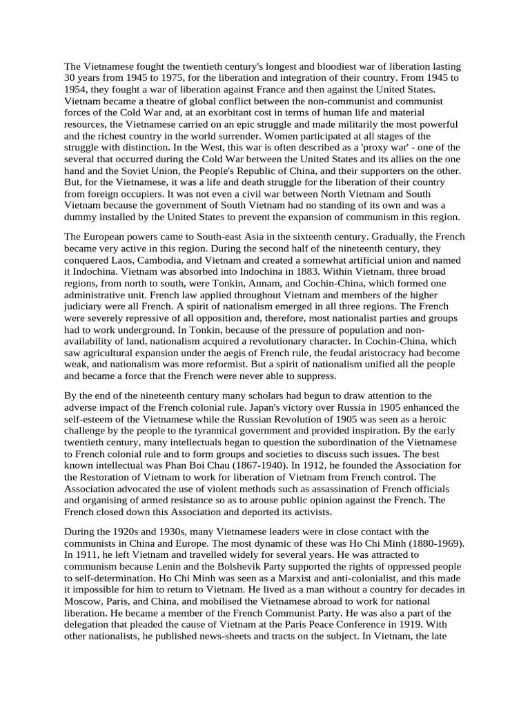 Vietnam War History For Graduation | PDF | Viet Cong | South Vietnam