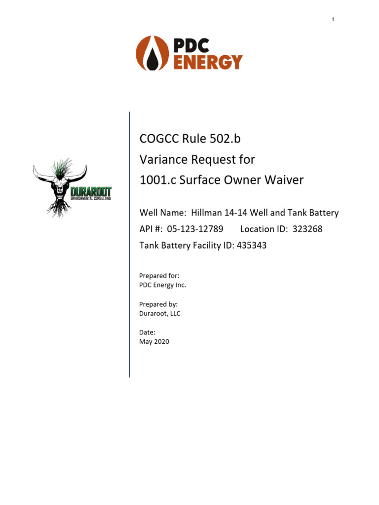 Exhibit - Surface Owner Waiver Packet For Well Hillman 14-14 Well and ...