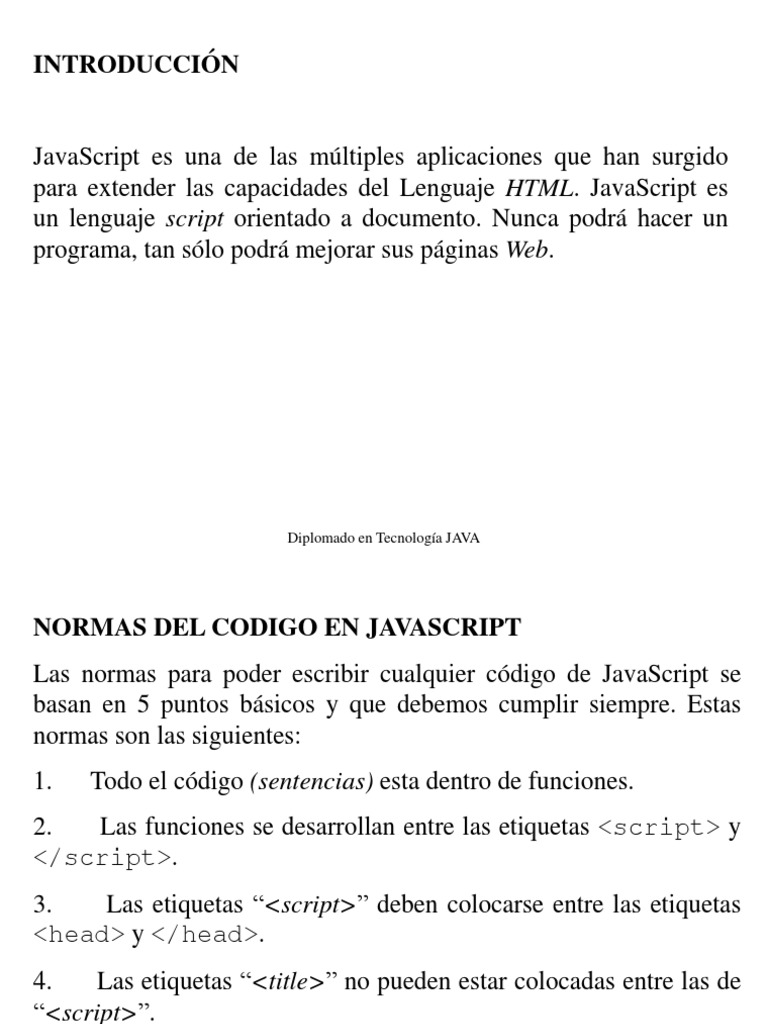 Javascript | PDF | Script Java | Java (lenguaje de programación)