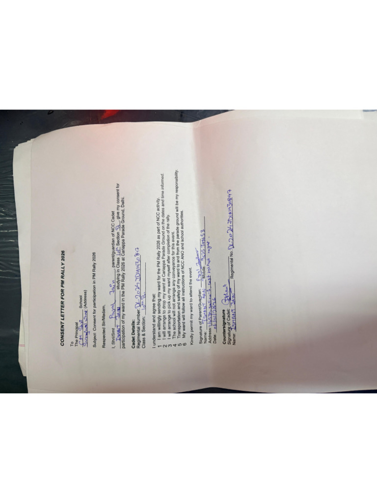 NCC Second Year Consent Forms | PDF