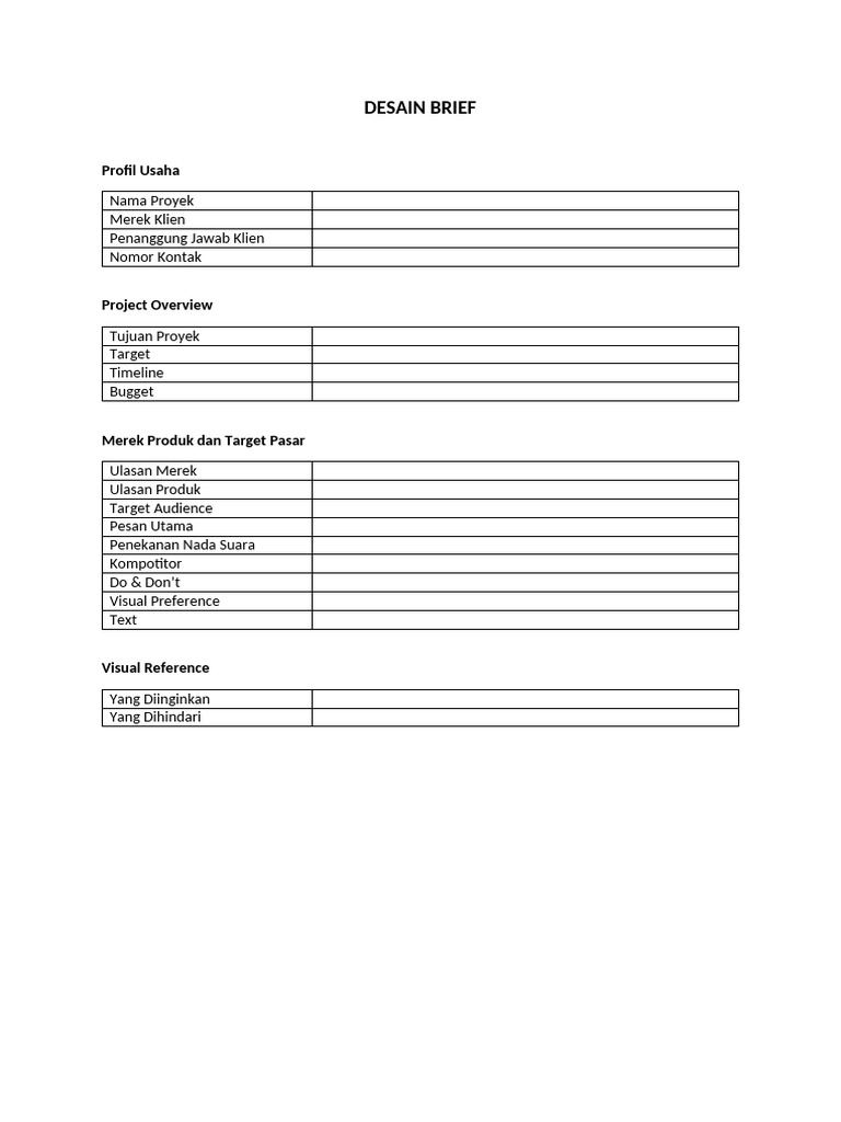 Desain Brief Format | PDF