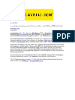 Playbill Announcement - 6/20/12