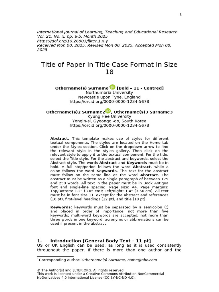 IJLTER Template 2025 | PDF