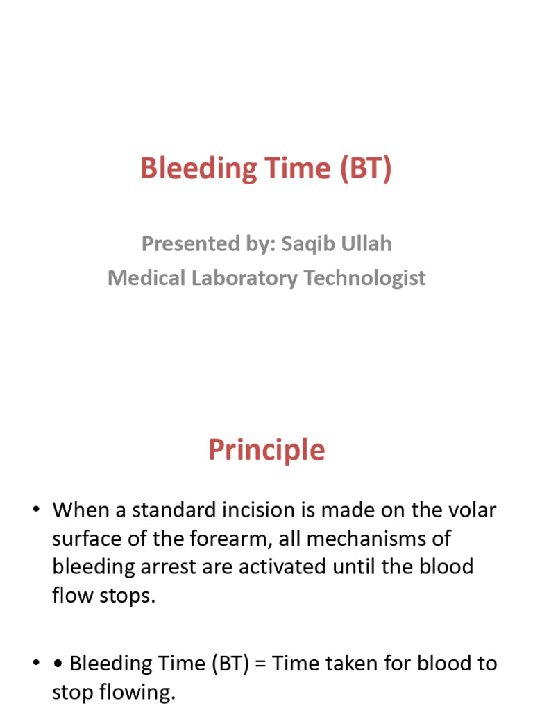 Bleeding Time (BT) | PDF