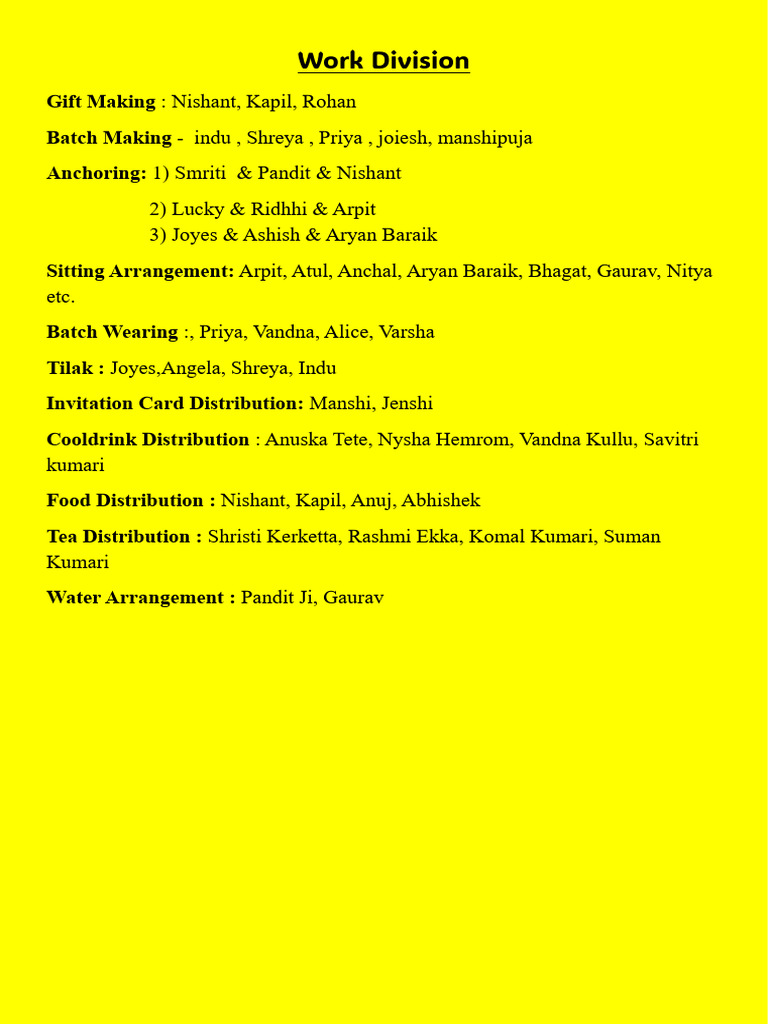 Work Division | PDF