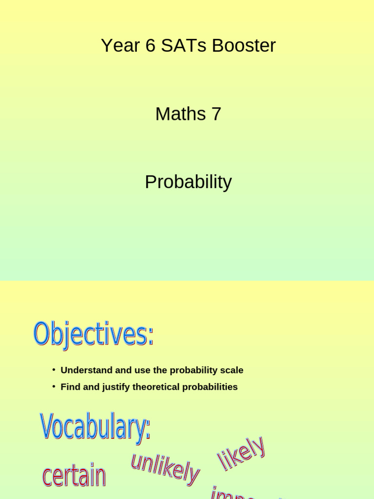 Maths Booster Lesson 7 Probability | PDF | Probability | Alphabet