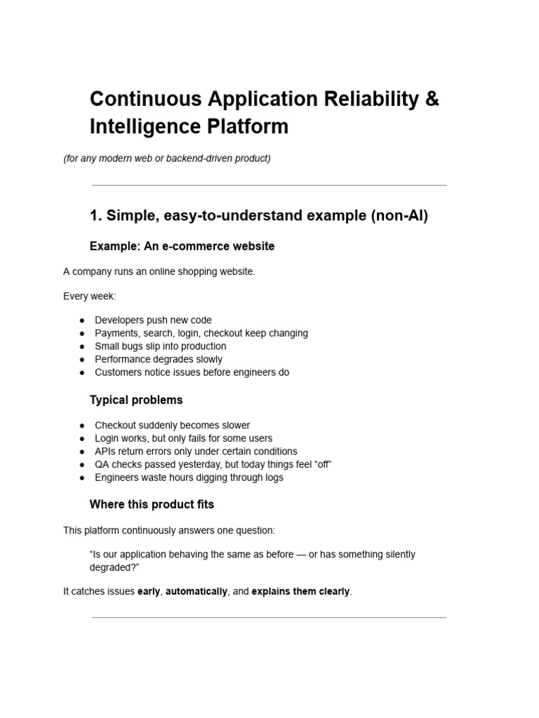 Continuous Application Reliability & Intelligence Platform | PDF ...