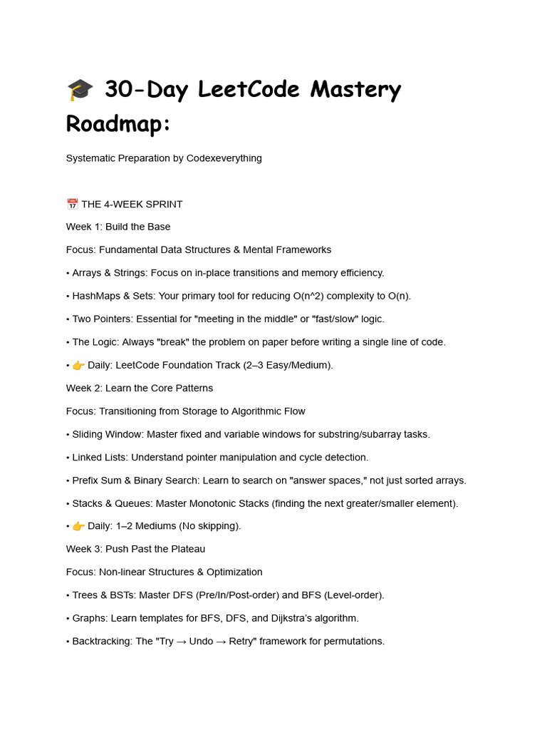 Master Leetcode in 30days | PDF