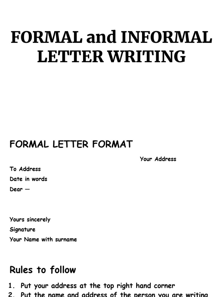 Formal - Informal Letter Igcse | PDF | Madam | Linguistics