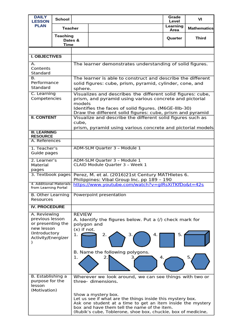 DLP in Grade 6 Math | PDF