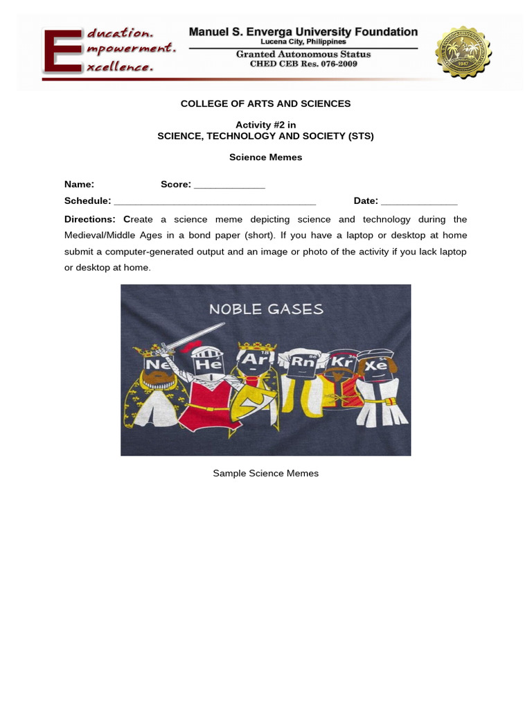 Sts Activity 3 Science Memes | PDF