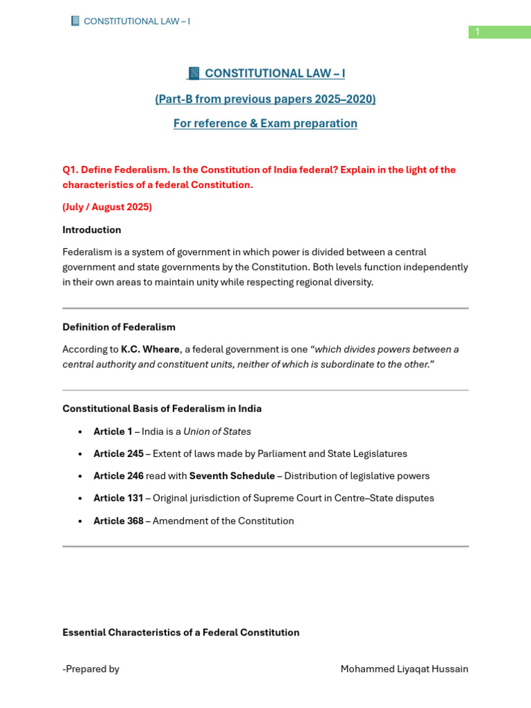 ? CONSTITUTIONAL LAW - Reference for Final Examination Preparation ...