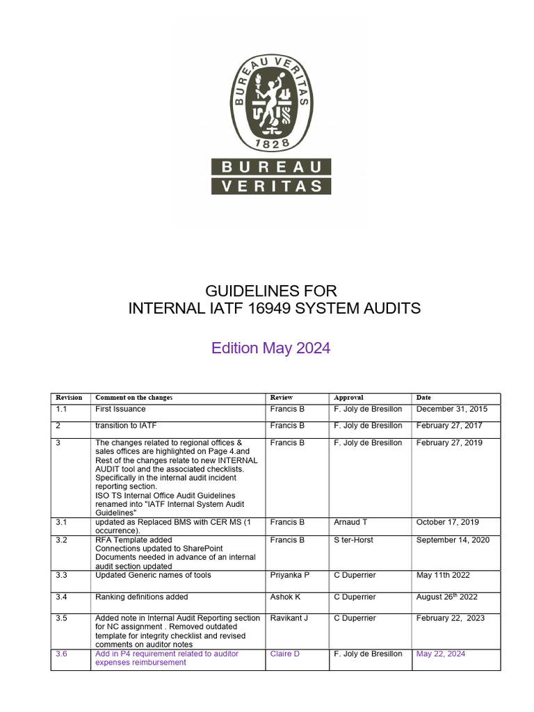 IATF 16949 Internal System Audit Guidelines | PDF | Audit | Auditor's ...