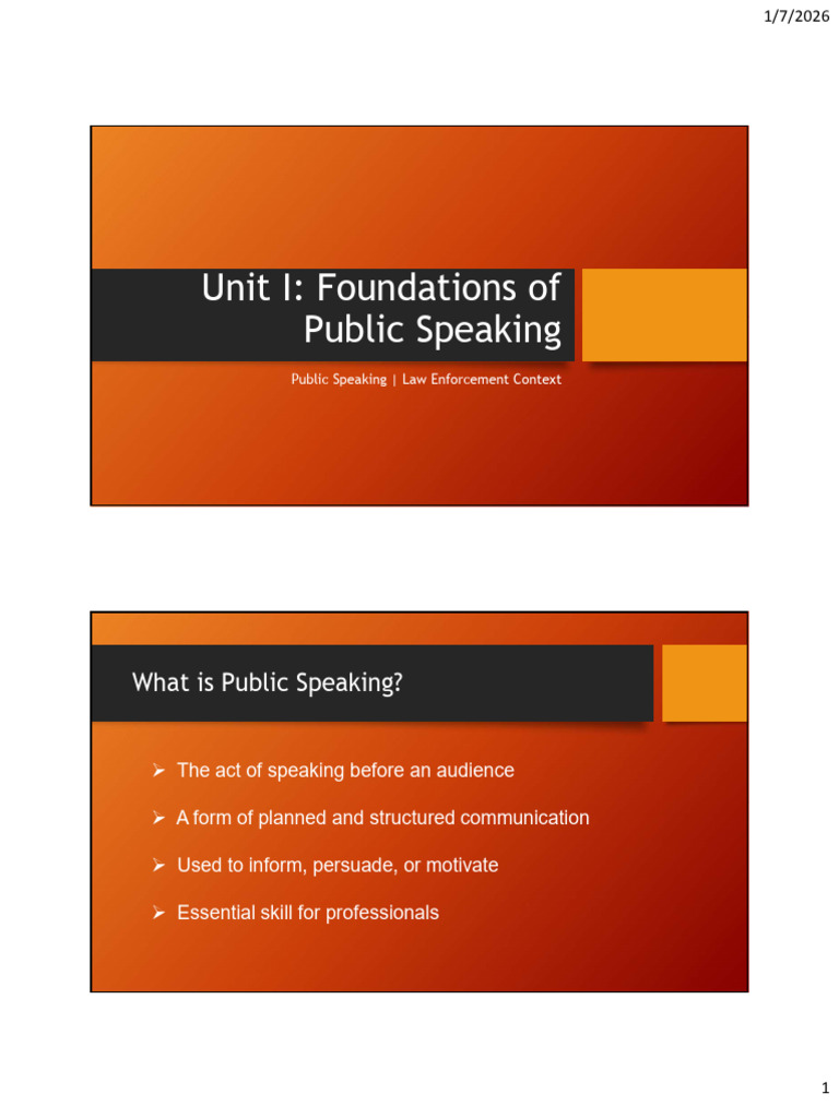 1 Foundations of Public Speaking | PDF | Public Speaking | Human ...