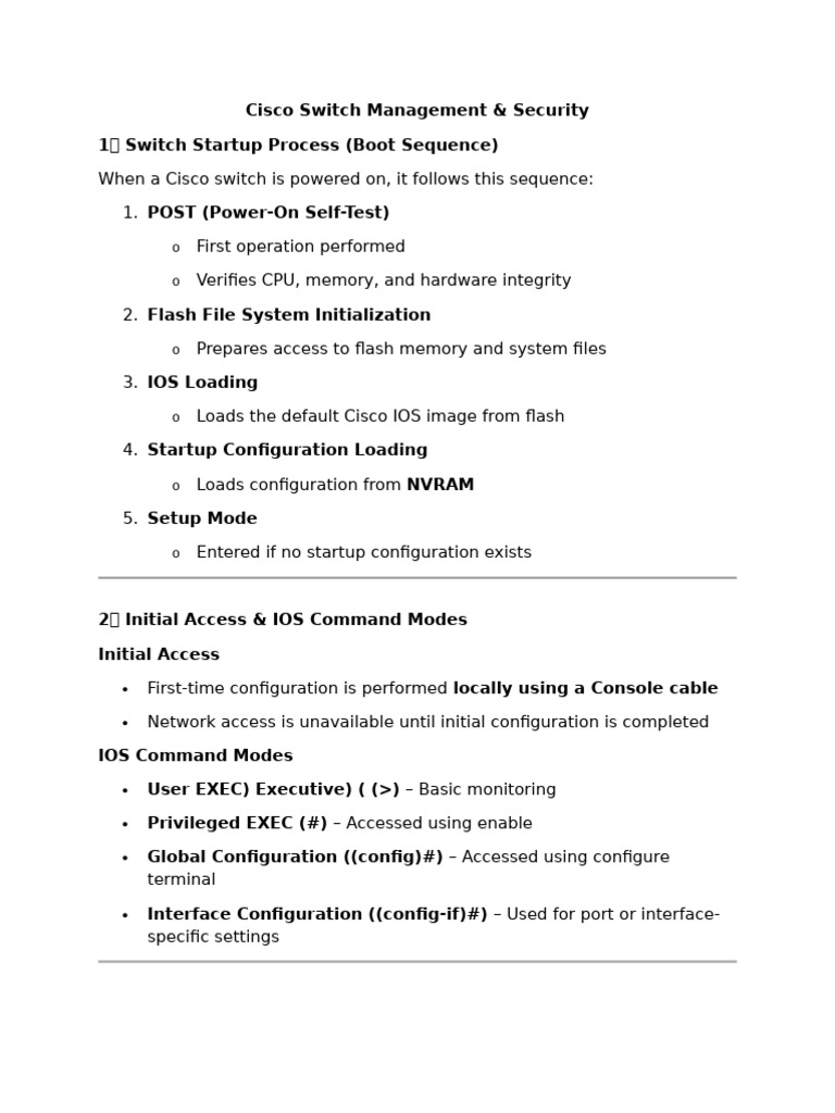 Cisco Switch Management GG | PDF | Booting | Secure Shell