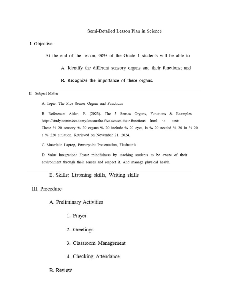 Detailed Lesson Plan | PDF