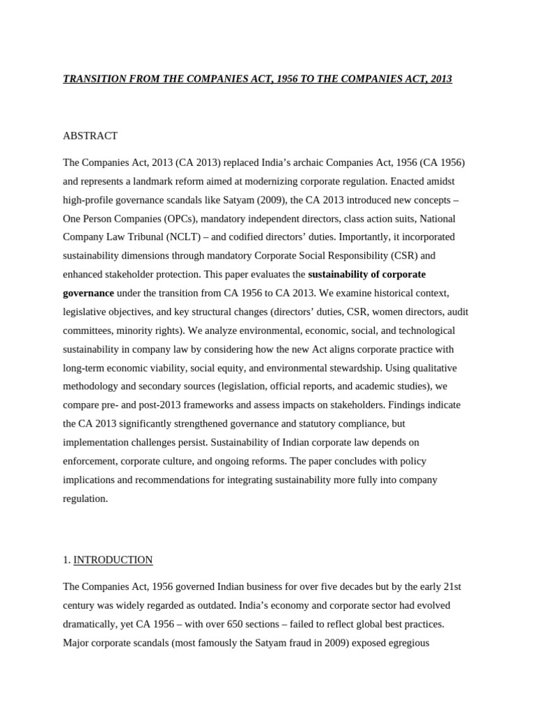Sustainability in Corporate Governance | PDF