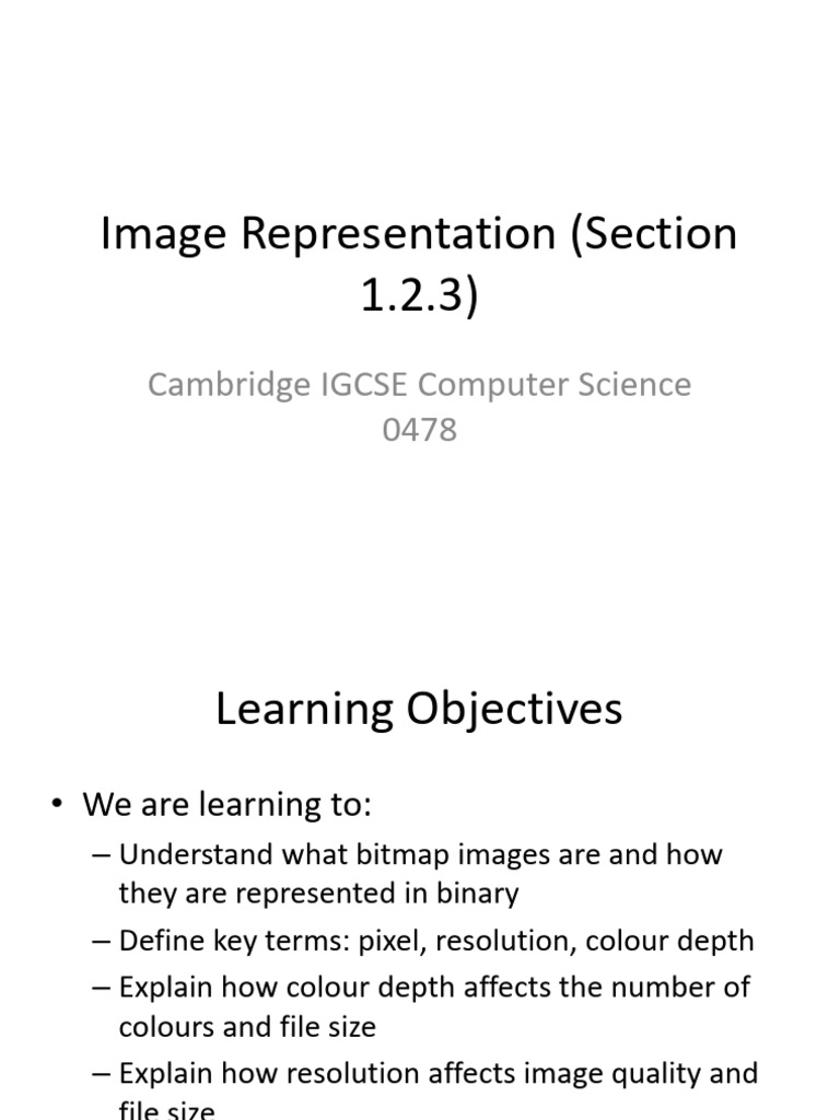 Image Representation Lesson | PDF